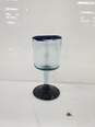 Cobalt Blue Rim Small Wine Glass image number 1