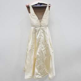 Vintage Womens Lazaro Beaded Accent Wedding Dress Size 10 alternative image