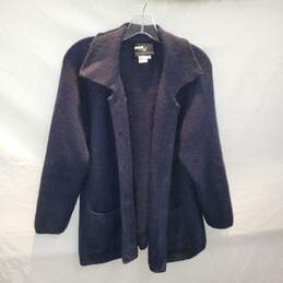 Peruvian Connection Alpaca Navy Knit Button Up Cardigan Sweater Size M