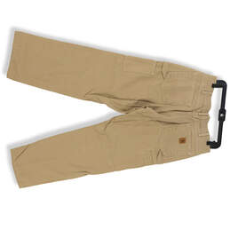 Mens Brown FRB 159 Cotton Loose Fit Flat Front Straight Leg Work Pants Sz 33x32 alternative image