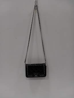 Chain Strap Black Faux Leather Crossbody Bag