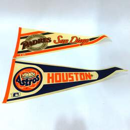 Vintage MLB Baseball Felt Pennants Houston Astros & San Diego Padres