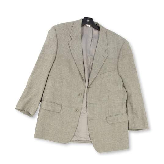 Mens Gray Long Sleeve Notch Lapel Single Breasted Blazer Suit Jacket Size 44R image number 1