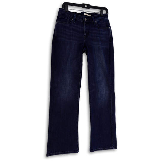 Womens Blue 529 Medium Wash Pockets Denim Curvy Fit Bootcut Jeans Size 30 image number 1