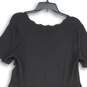 NWT Dressbarn Womens Black Knitted Short Sleeve Pullover Sweater Dress Size XL image number 4