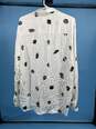 Womens White Black Spotted Long Sleeve Button-Up Shirt Size L T-0528238-G image number 3