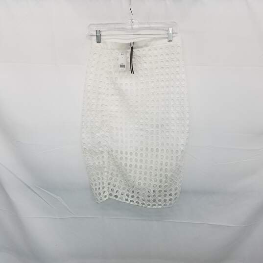 Banana Republic White Open Knit Pencil Skirt WM Size 6 NWT image number 1
