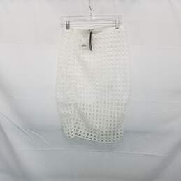 Banana Republic White Open Knit Pencil Skirt WM Size 6 NWT