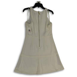 NWT Womens White Sleeveless Back Zip Knee Length A-Line Dress Size 10 alternative image