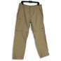 Mens Khaki Flat Front Slash Pocket Straight Leg Hiking Pants Size 36 image number 1