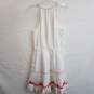 Joie women's red / white cotton embroidered halter neck summer dress S image number 3