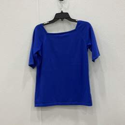 NWT Lauren Ralph Lauren Womens Blue Square Neck Pullover Shirt Blouse Top Size L alternative image