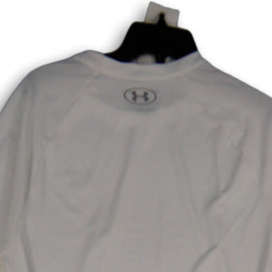 Mens White Logo Short Sleeve Crew Neck Pullover Activewear T-Shirt Size L image number 4