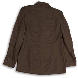 NWT Express Womens Brown Notch Lapel Long Sleeve Three Button Blazer Size 11/12 alternative image