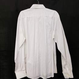 Mens White Point Collar Long Sleeve Casual Button Up Shirt Size X-Large alternative image