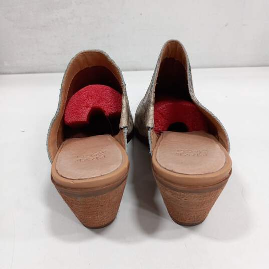 Frye Leather Animal Pattern Slip-on Mule Style Heels Size 6.5 image number 4