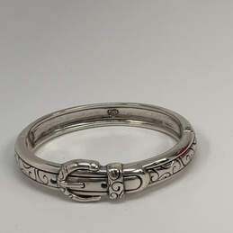 Designer Brighton Silver-Tone Engraved Western Belt Buckle Bangle Bracelet