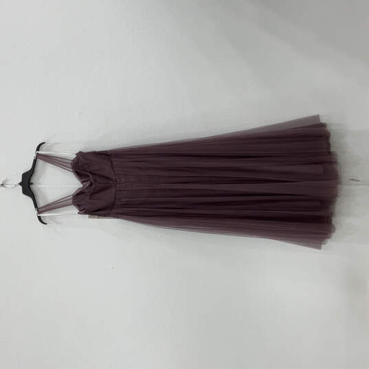 NWT Womens Purple Lace Sleeveless Padded Back Zip Maxi Dress Size 10 image number 2
