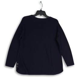 Talbots Womens Navy Blue Knitted Crew Neck Long Sleeve Pullover Sweater Size LP alternative image