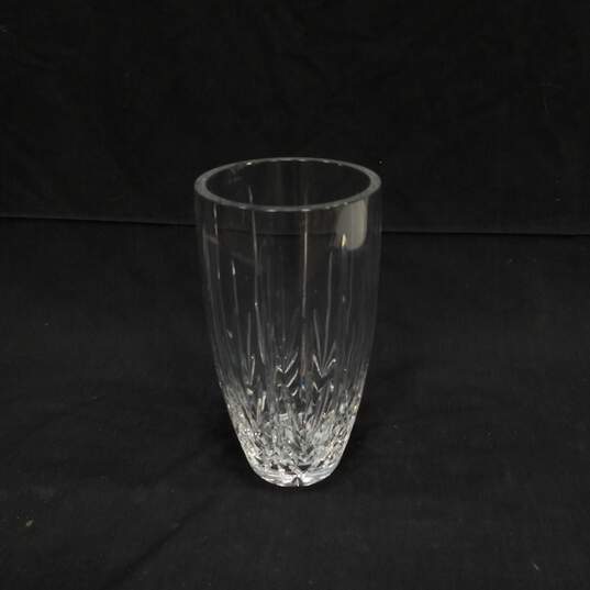 Heavy Crystal Glass Vase 10" Tall image number 1