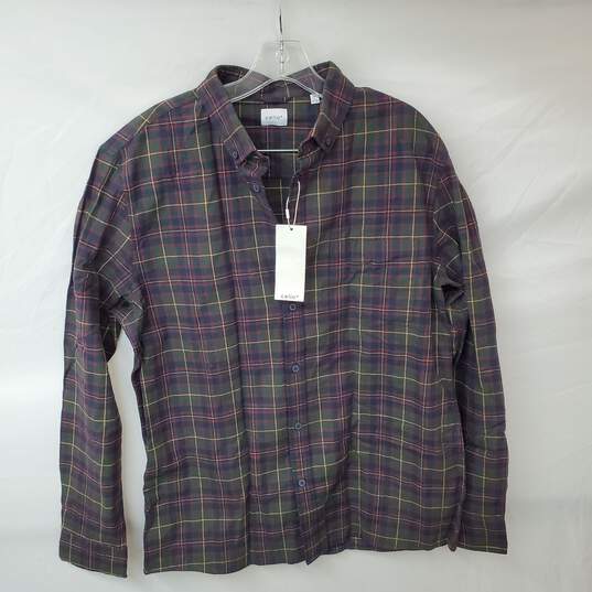 Mn Celio Plaid Long Sleeve 100% Cotton Shirt WT Sz L 41-42 image number 1
