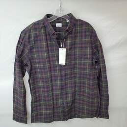 Mn Celio Plaid Long Sleeve 100% Cotton Shirt WT Sz L 41-42