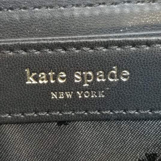 KATE SPADE NEW YORK Zip Around Travel Wallet Pebbled Leather Black