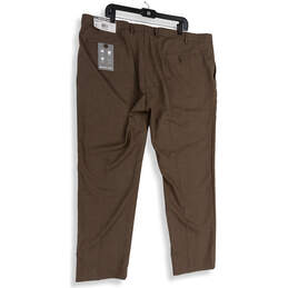 NWT Womens Brown Flat Front Straight Leg Slash Pockets Dress Pants Sz 44x30 alternative image