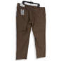 NWT Womens Brown Flat Front Straight Leg Slash Pockets Dress Pants Sz 44x30 image number 2