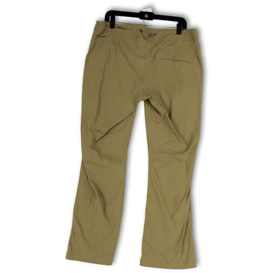 Womens Tan Flat Front Pockets Drawstring Straight Leg Sweatpants Size 14R image number 4