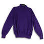 Mens Purple Tight-Knit Long Sleeve Turtleneck Pullover Sweater Size Medium image number 1