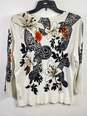 White House Black Market Women White Floral Sweater M image number 2
