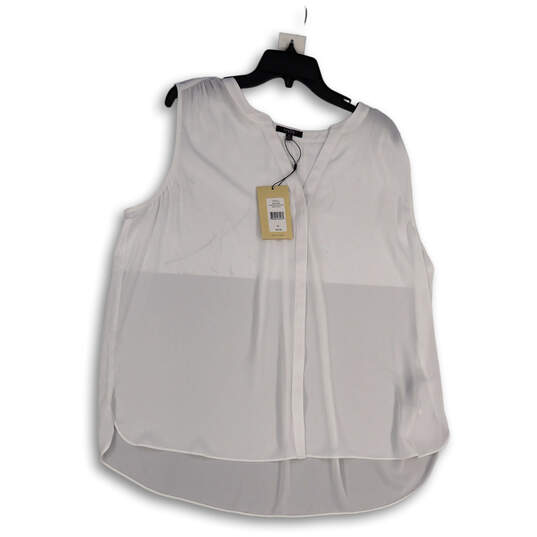 NWT Womens White Sleeveless Split Neck Pullover Blouse Top Size X-Large image number 1