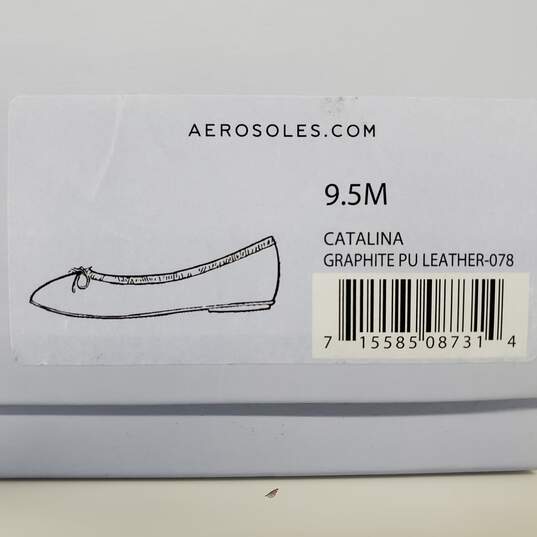 Aerosoles Women's Catalina Graphite Silver Faux Leather Flats Size 9.5M image number 5