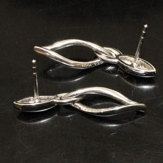 Sterling Silver Diamond Accent Drop Earrings - 3.0g image number 4