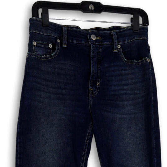 Womens Blue Denim Medium Wash 5 Pocket Design Skinny Leg Jeans Size 6/28 image number 3
