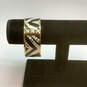 Designer Coach Gold-Tone Black Enamel Classic Round Shape Bangle Bracelet image number 1