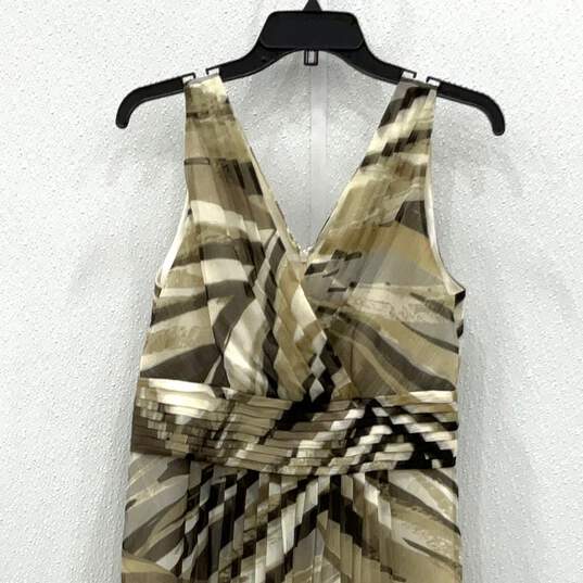 Womens Multicolor Abstract V-Neck Sleeveless Back Zip A-Line Dress Size 8 image number 3