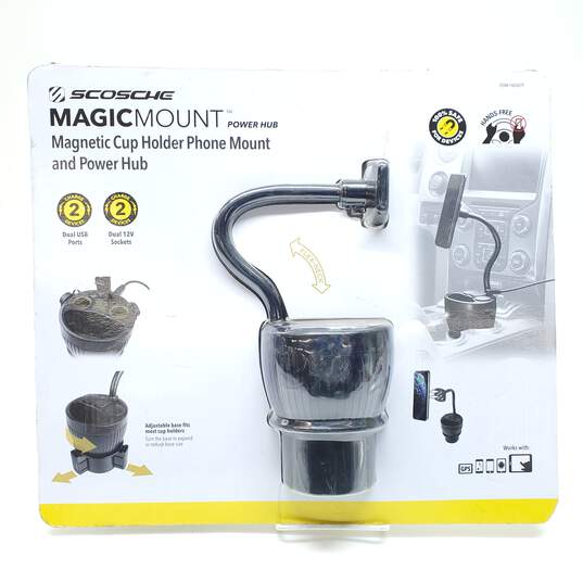 SCOSCHE | Magic Mount Power Hub | Magnetic Cup Holder Phone Mount and Power Hub image number 2