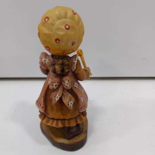 Anri Ginger Snap Girl with Spoon Wood Carving Figurine in Box image number 3