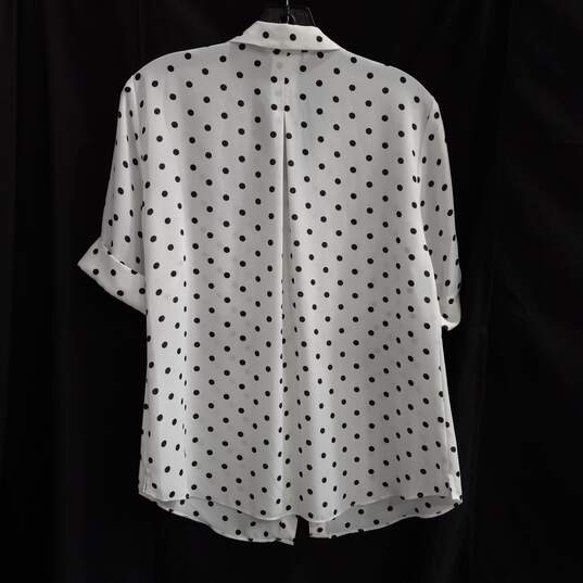 White House Black Market Polka Dot Pattern Button Up Top Size Small image number 2