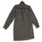 NWT Womens Black White Striped Long Sleeve Office Shift Dress Size Small image number 2