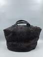 Authentic Christian Lacroix Brown Embossed Tote Bag image number 2