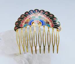 Elegant Asian Inspired Cloisonne Enamel & Faux Jade Hair Comb Earrings Pendants & Brooches 65.0g alternative image