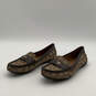 Womens Odette A01921 Brown Signature Print Slip-On Loafer Shoes Size 10 B image number 3
