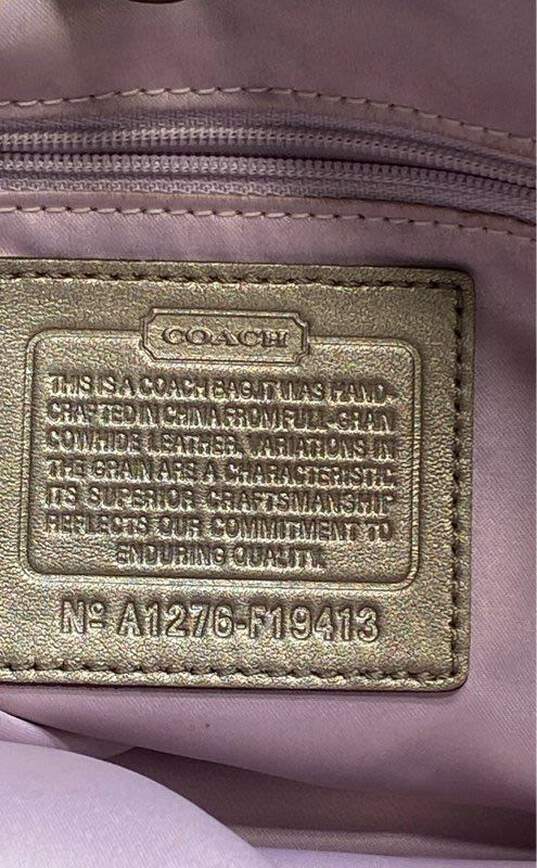 COACH F19413 Bronze Leather Signature Stitch Tote Bag image number 4