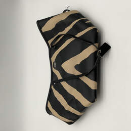 Womens Black Animal Print Leather Inner Pocket Double Strap Tote Bag alternative image