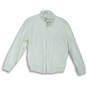 Womens Cream Long Sleeve Front Pockets Full-Zip Bomber Jacket Size Medium image number 1