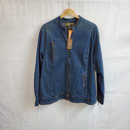 Caslon Blue Denim Cotton Full Zip Jacket WM Size 1X NWT