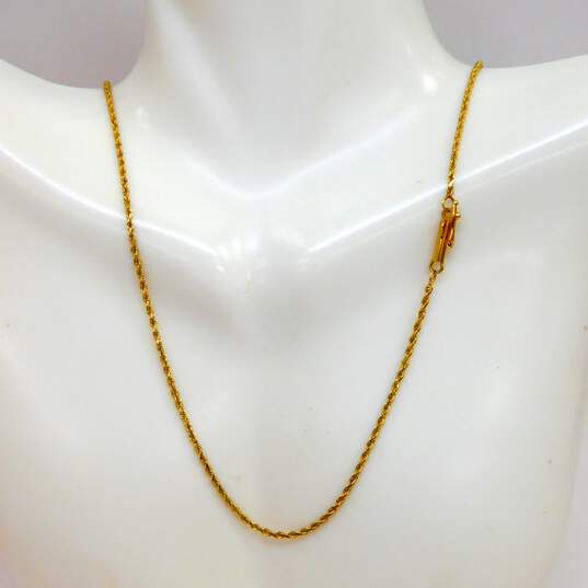 14K Yellow Gold Rope Chain Necklace for Repair 3.7g image number 1